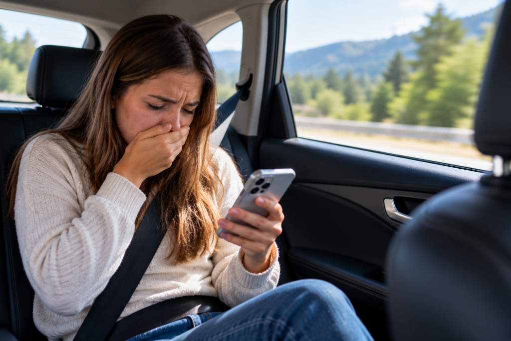 motion sickness, phone motion sickness, car sickness, travel nausea, Jet-Avert
